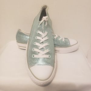 Converse Metallic Green Chuck Taylor All Star Ox Metallic Sneakers Sz 8 F M 6